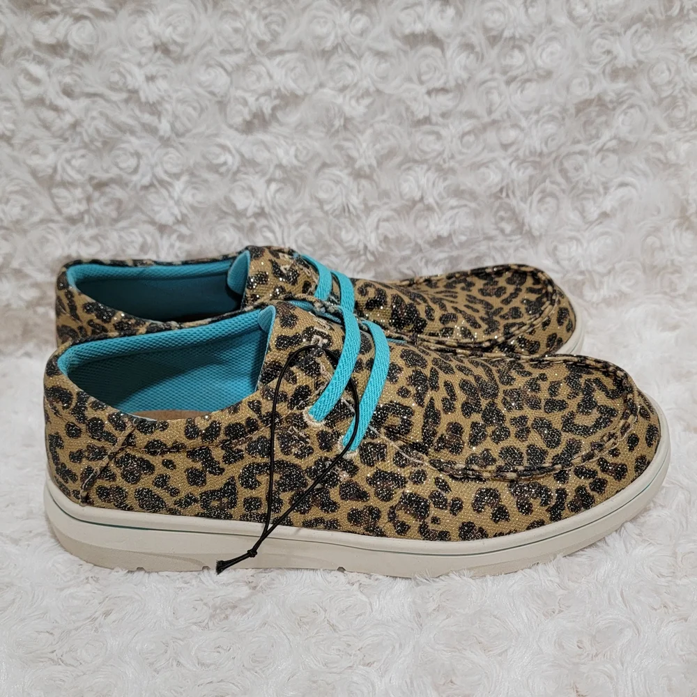 Ariat Youth Kid's 3 Hilo Washed Animal Print Slip On Shoe Loafer NEW